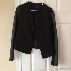 $ Drop! dressy jacket with faux leather sleeves